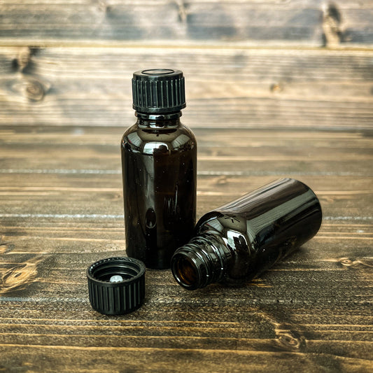 1oz. Amber Boston Round Sample Bottle